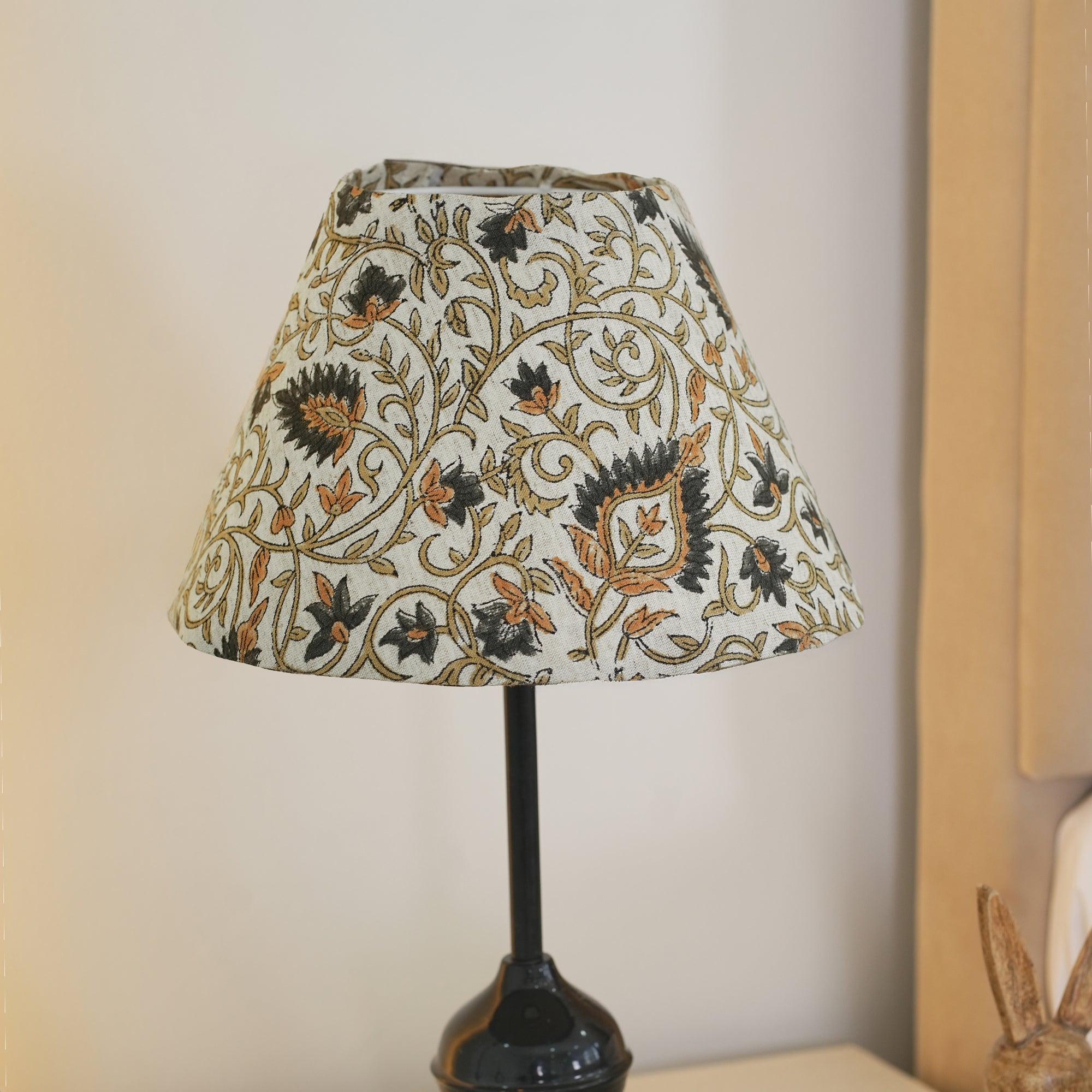 Block Printed Cotton Linen Decorative Lampshade - Hawa Mahal