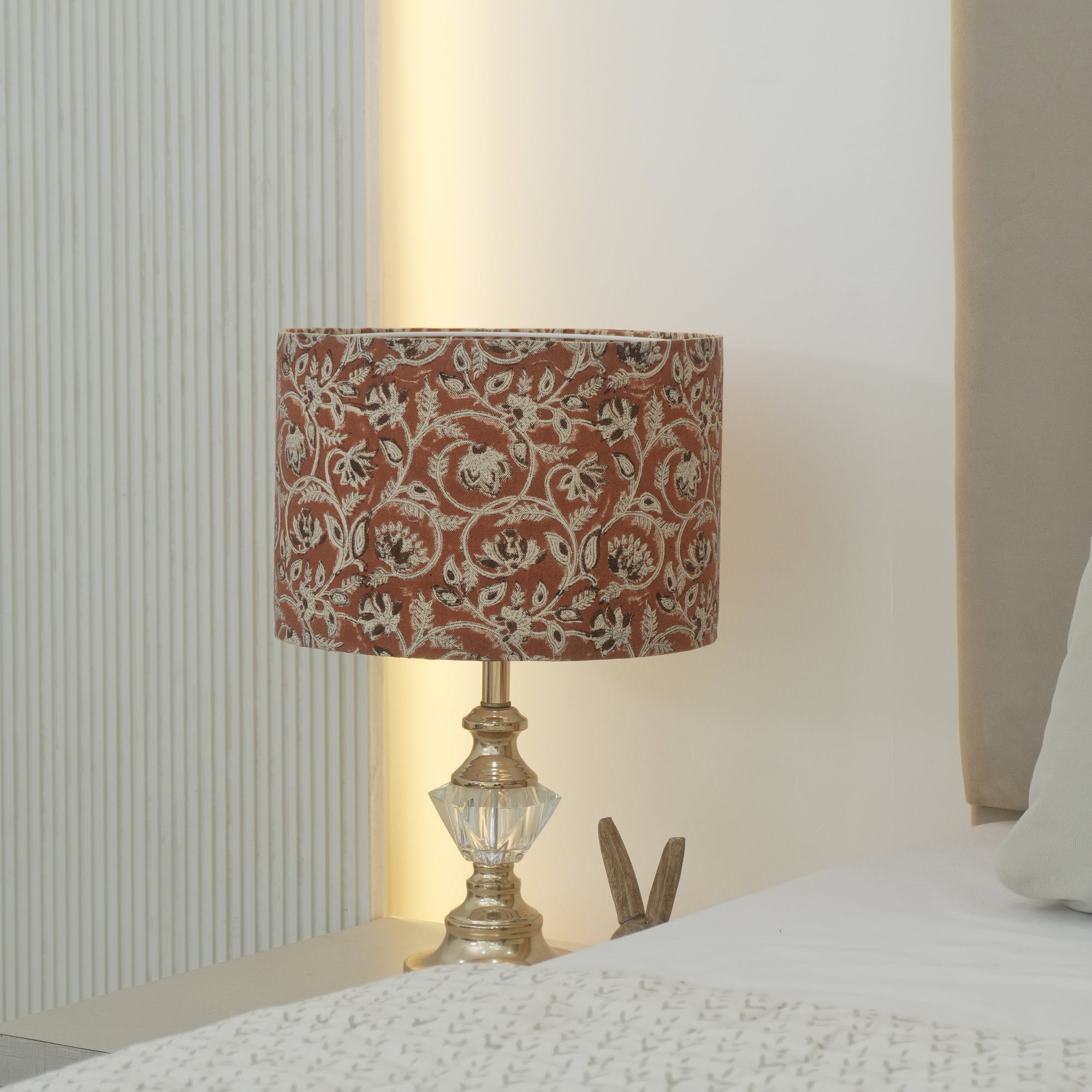 Jaipur Handicraft Rust Saraswati Print Duck Canvas Lampshade