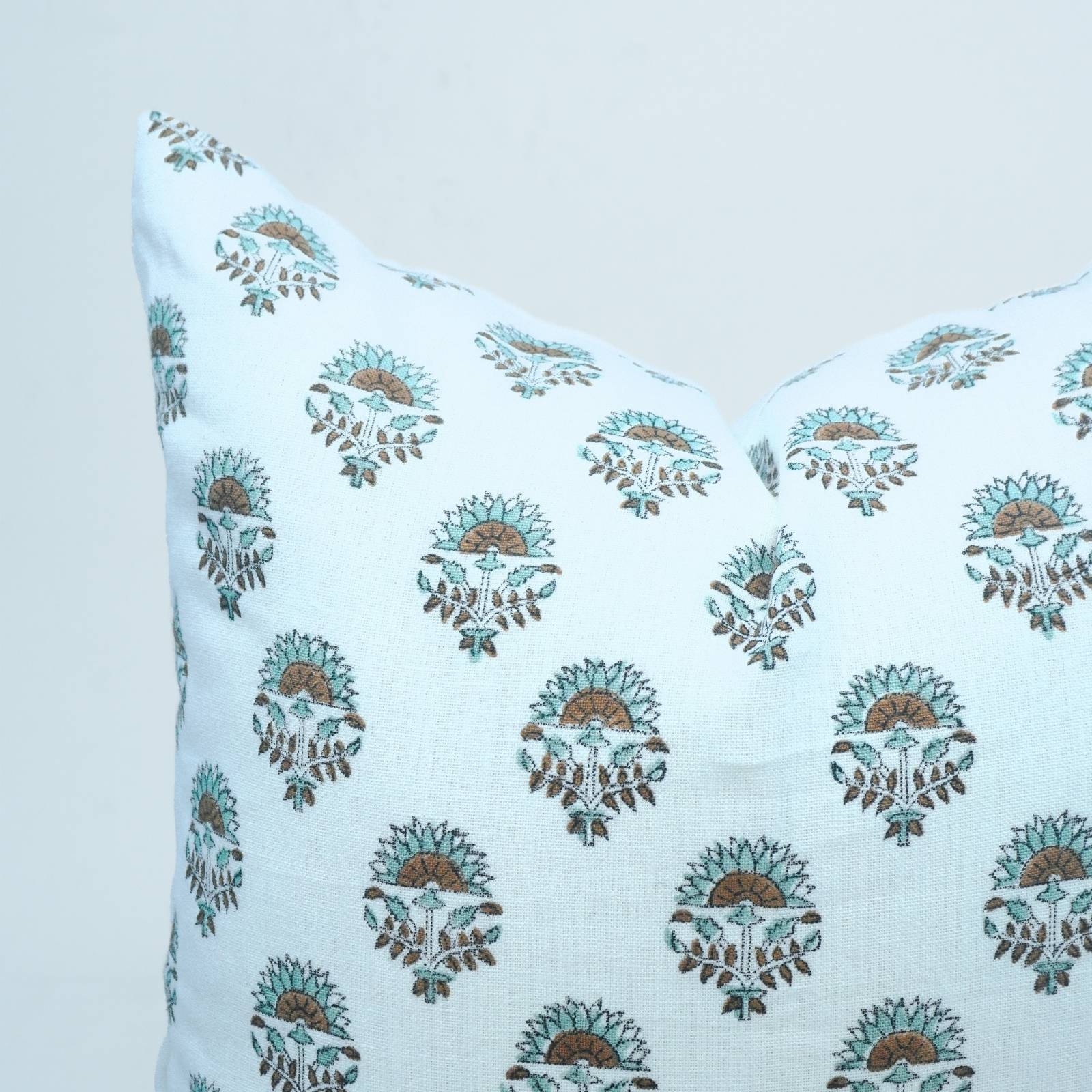 Hand Block Print Boho Cushion Cover | Inderjeet Linen Gray