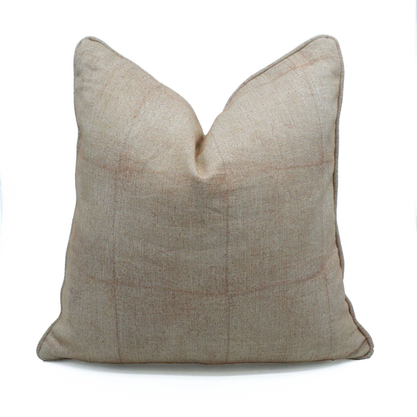 Handmade Solid Beige Oxford Boho Linen Cushion Cover 