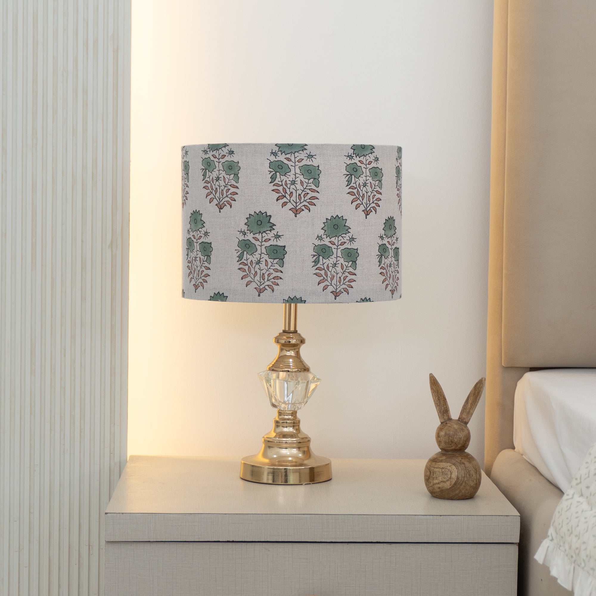 Mayra Indian Block Print Floral Pure Linen Boho Lampshade