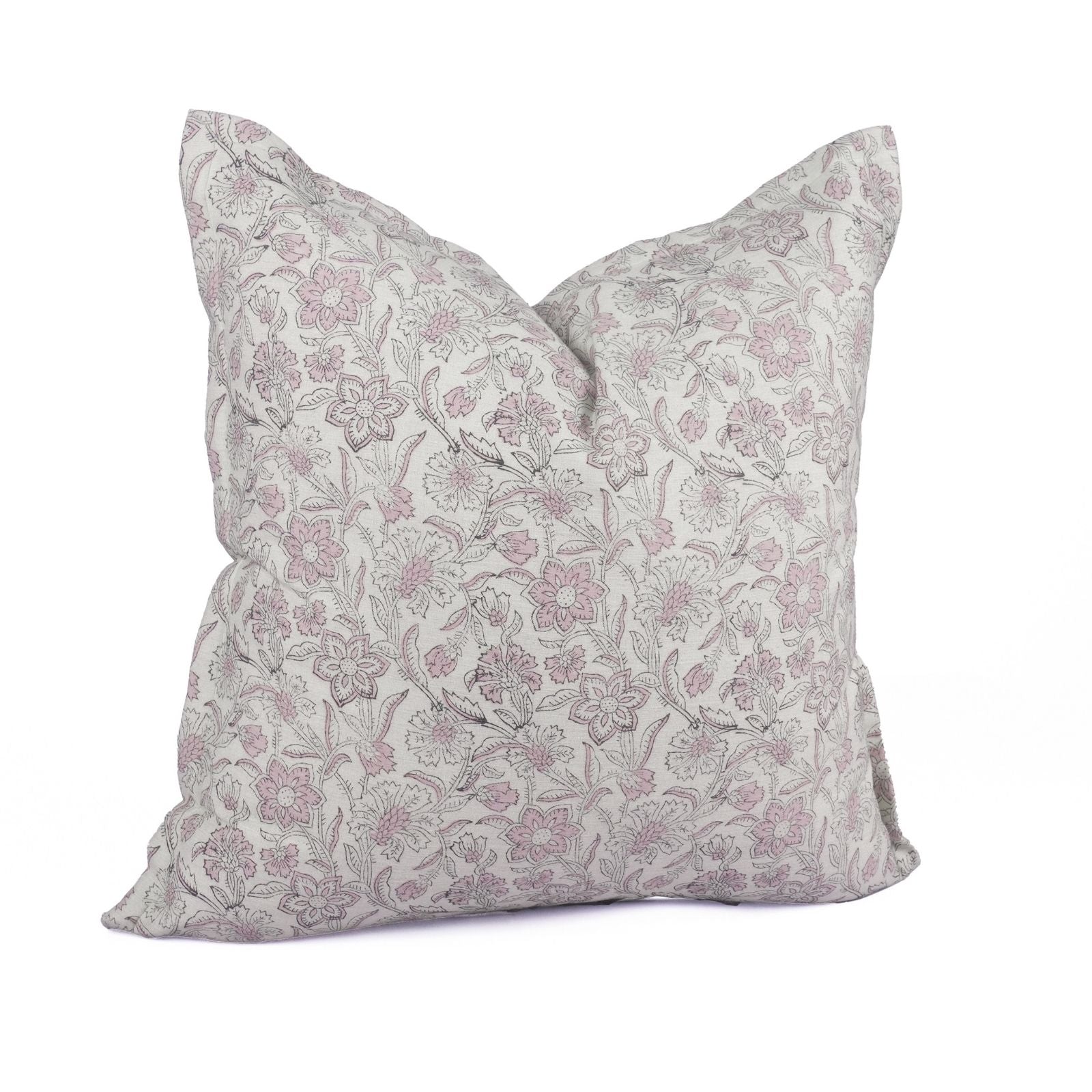 Indian Block Print Linen Blend Oxford Cushion Cover - Jarul
