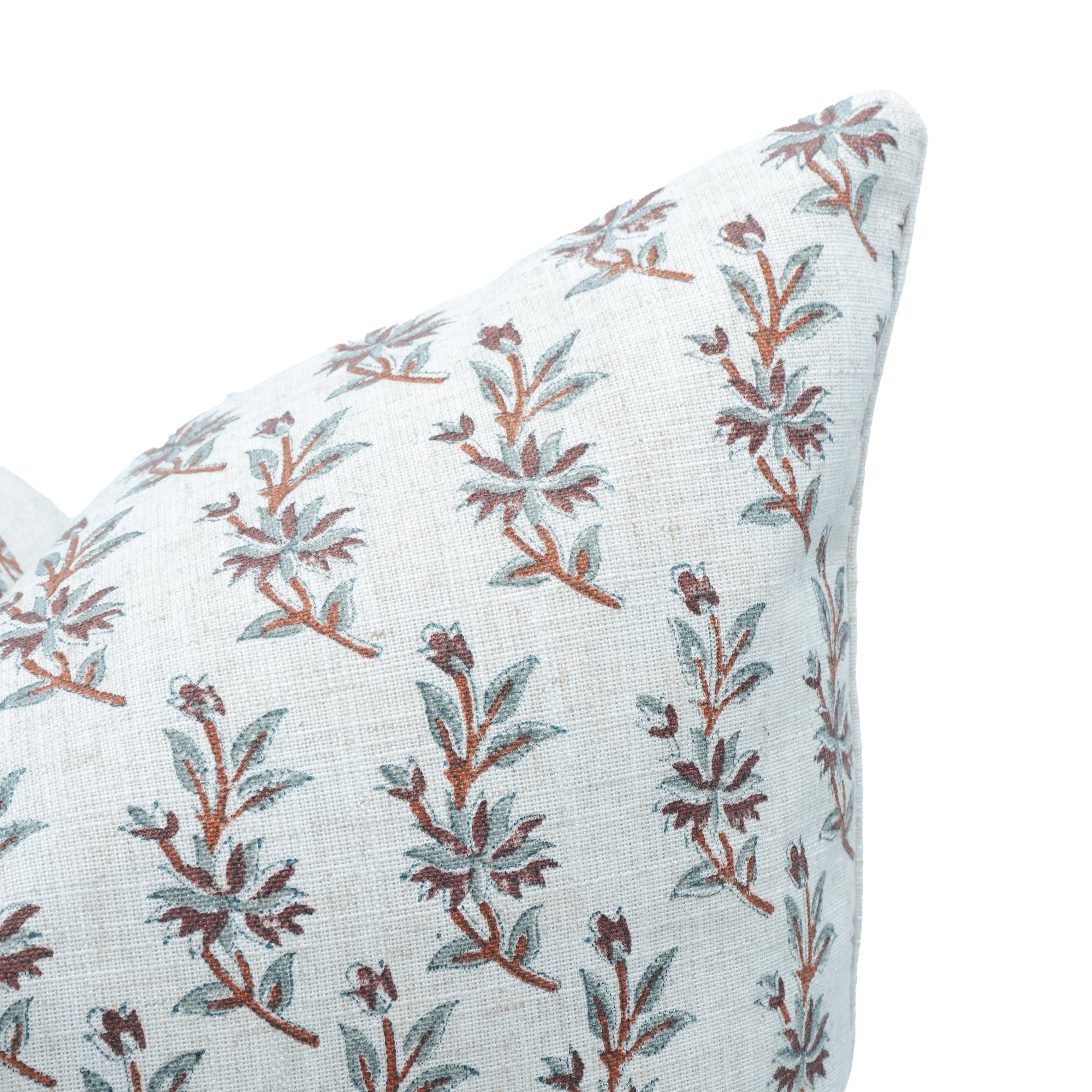 Deepika Indian Print Heavy Viscose Linen Cushion Cover Brown Floral 
