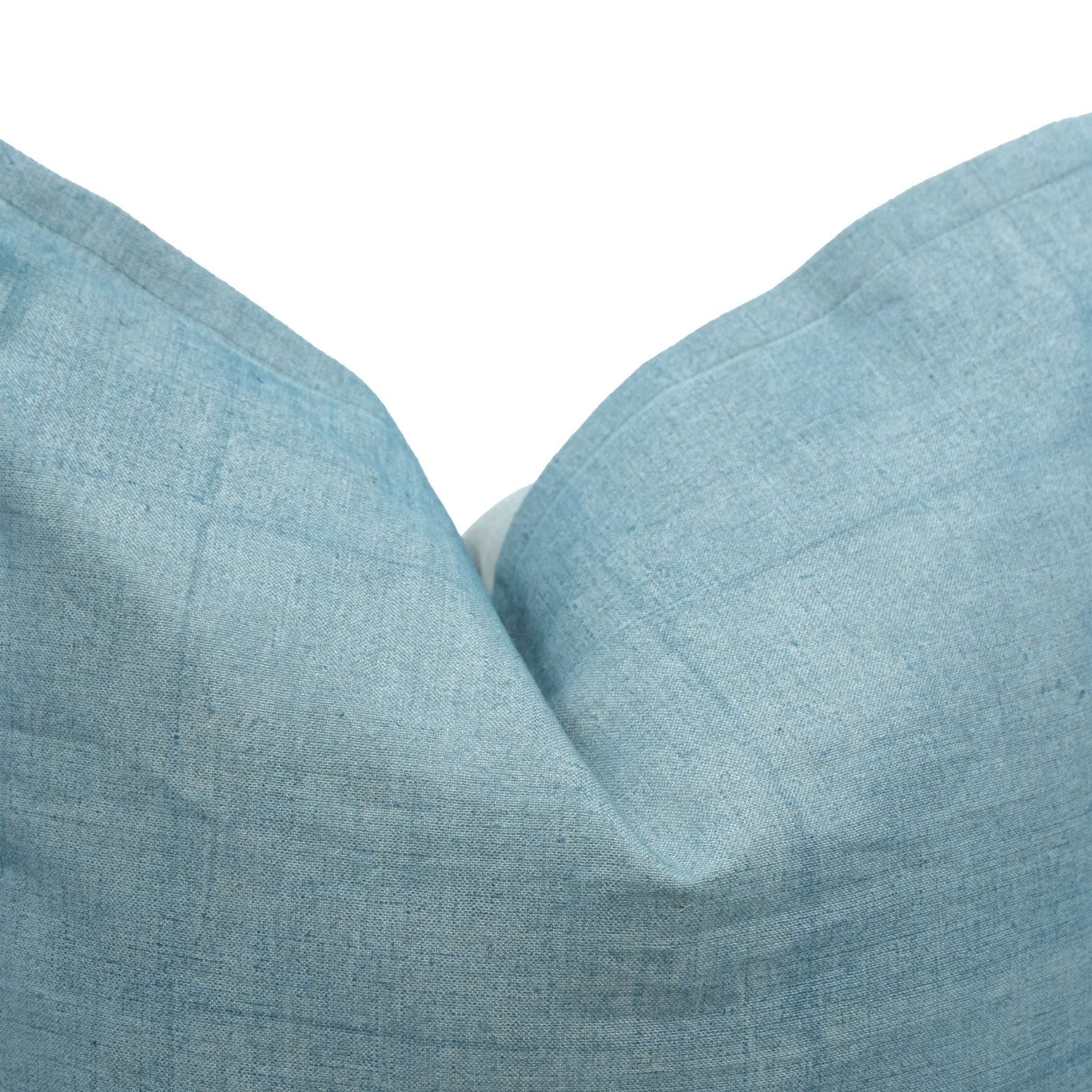 Solid Blue Thick Linen Oxford Throw Pillow Cover