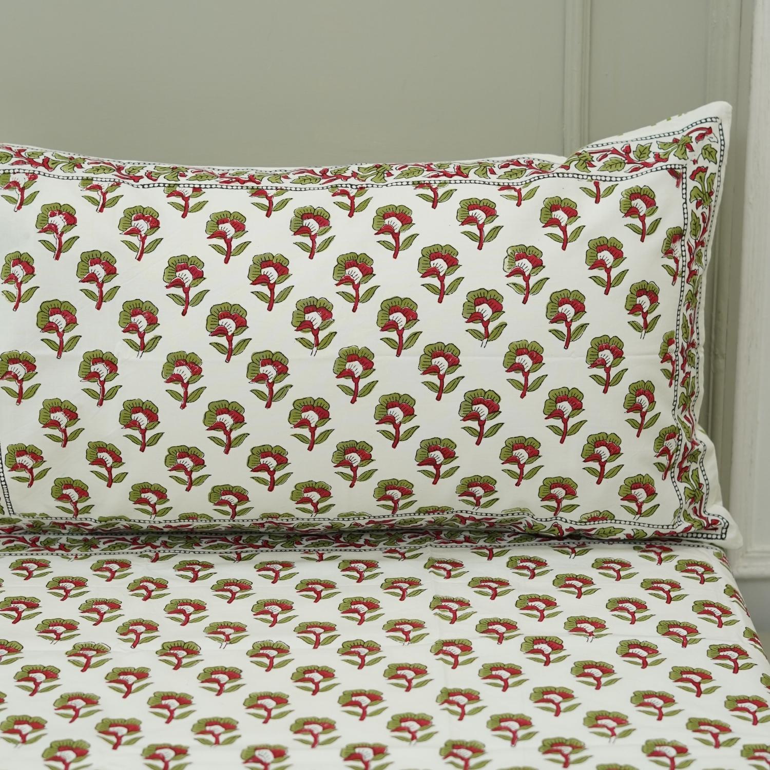 Cotton bedsheet for king, queen and twin size bed, made from 100% cotton fabric bedspread, floral block print handmade printed bedspread for king size bed.