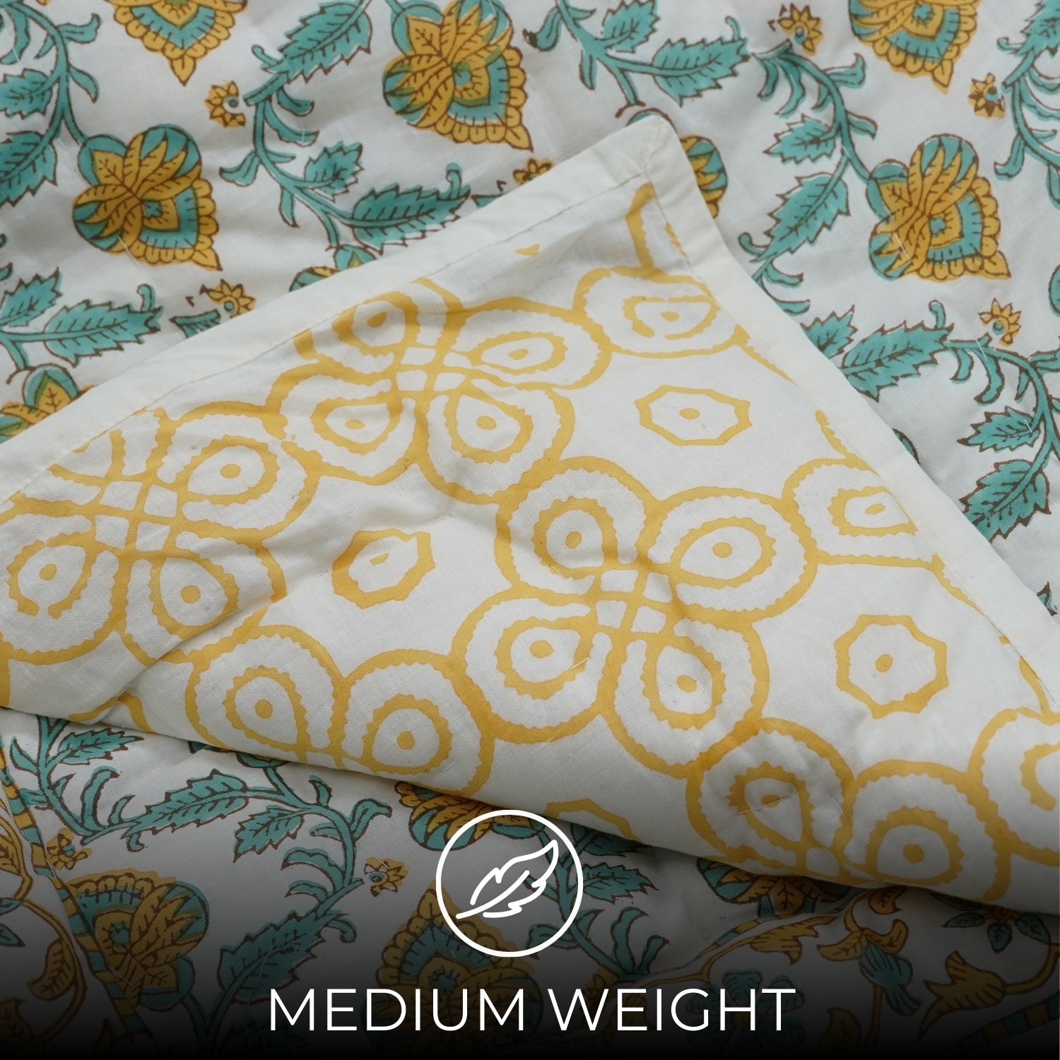 Madhubala Hand Block Print Reversible Cotton Quilt
