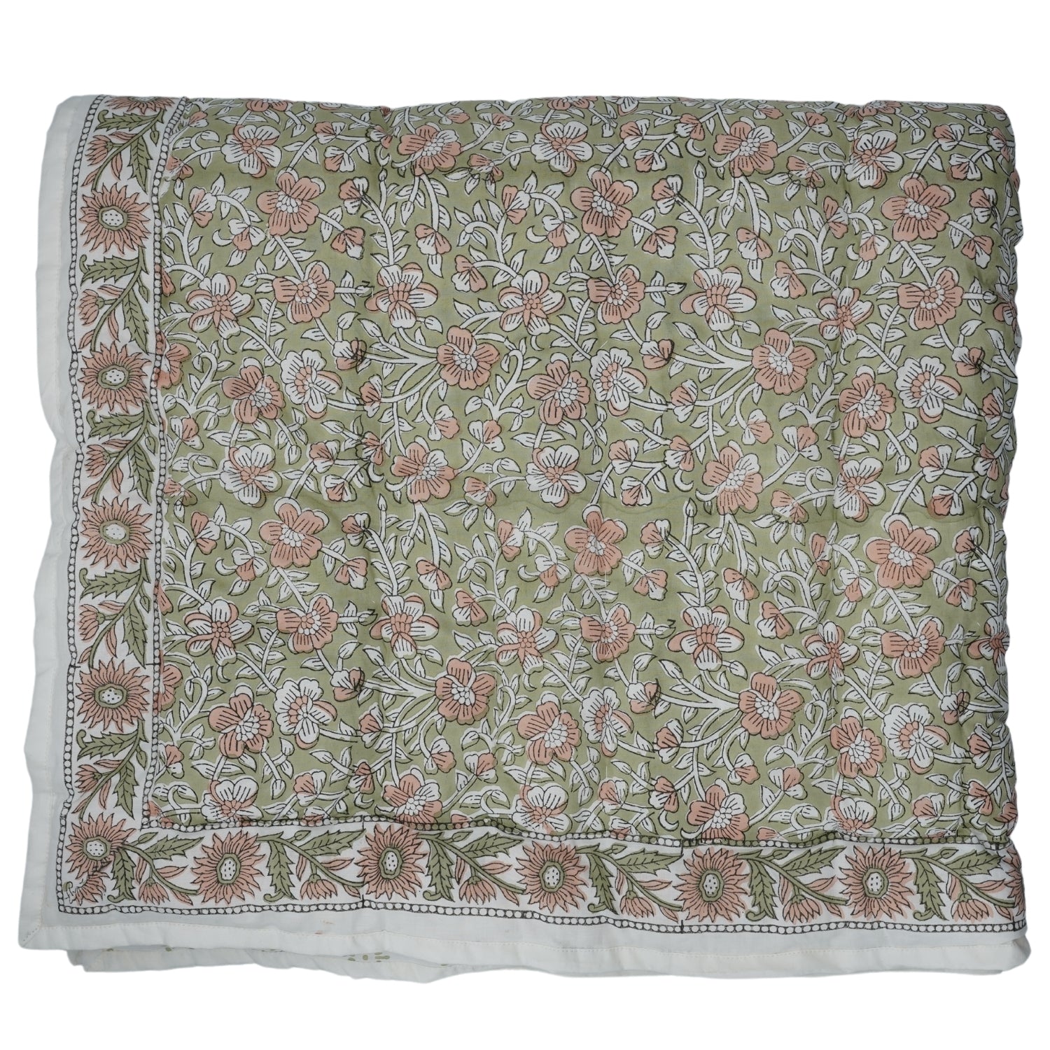 Saundrya Hand Block Print Reversible Cotton Quilt