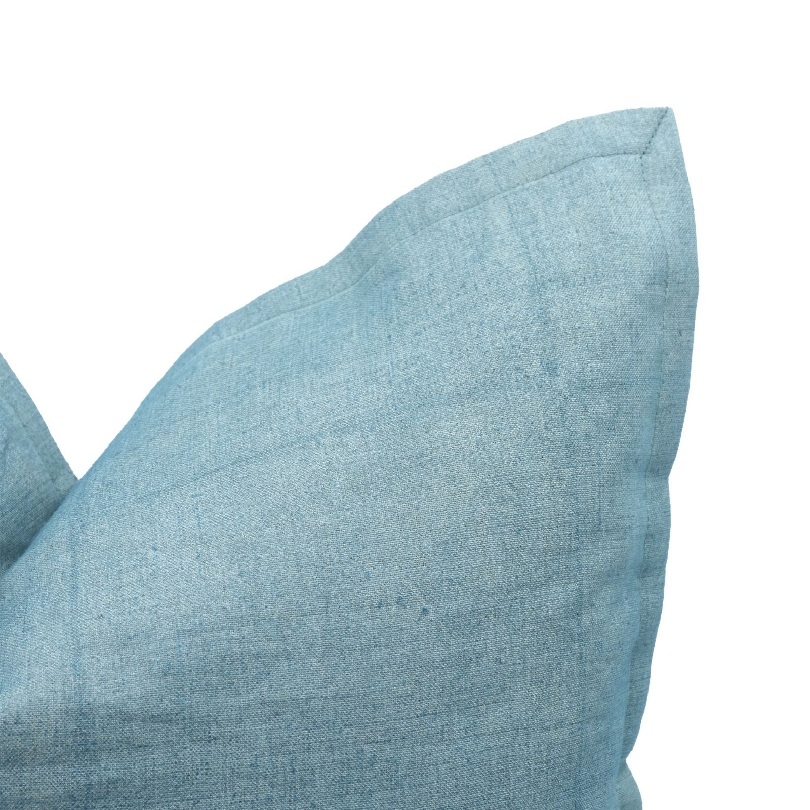 Solid Blue Thick Linen Oxford Throw Pillow Cover