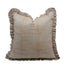Solid Beige Thick Linen Ruffle Pillow Cover | Home Decor Accent