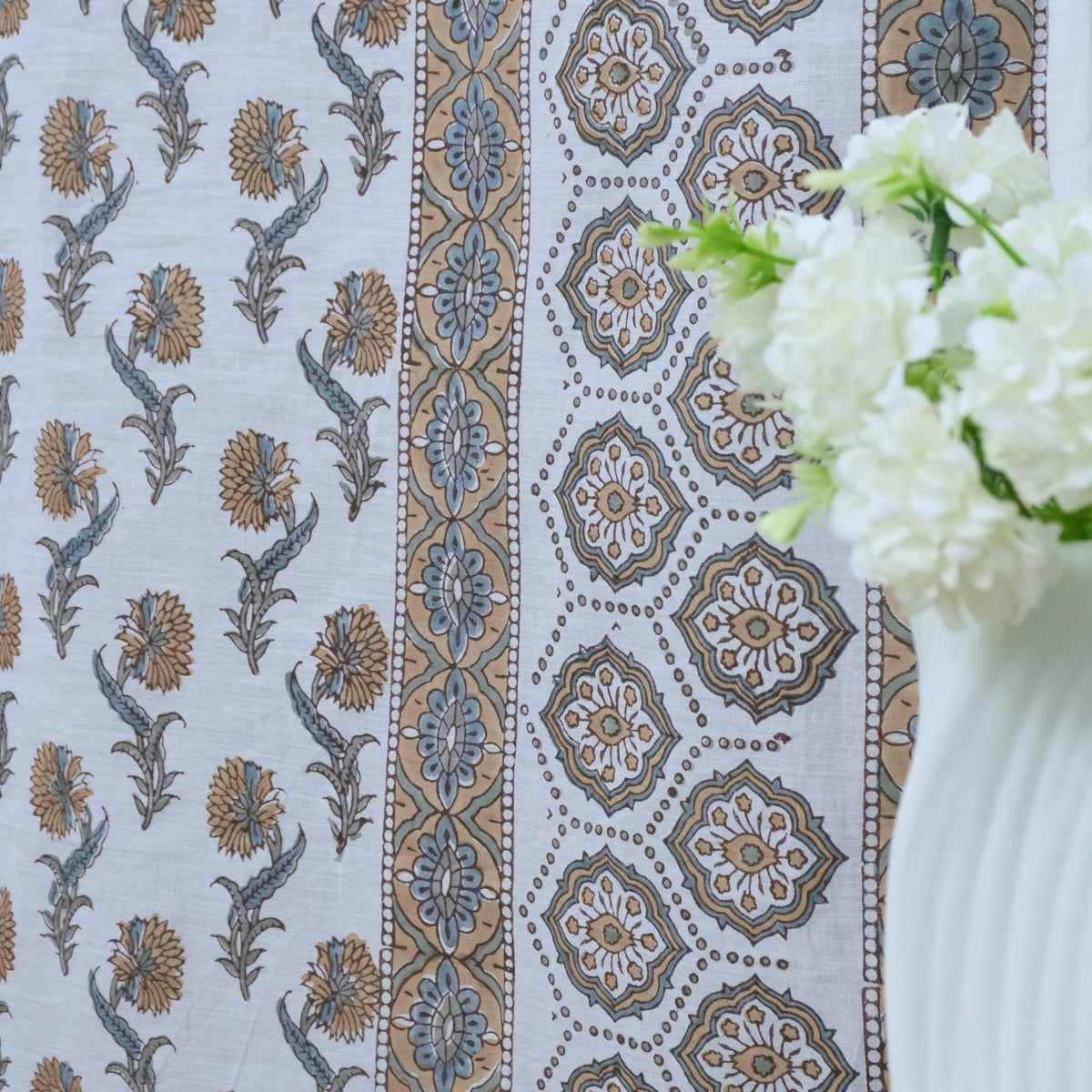Handmade 100% Cotton Tab Top Curtain - Daffodil