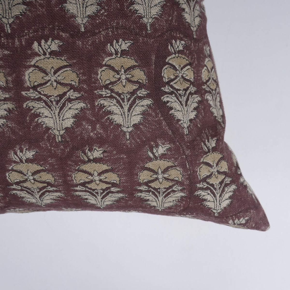 Block Print Chocolate Boho Pillow Cover - Mormukut