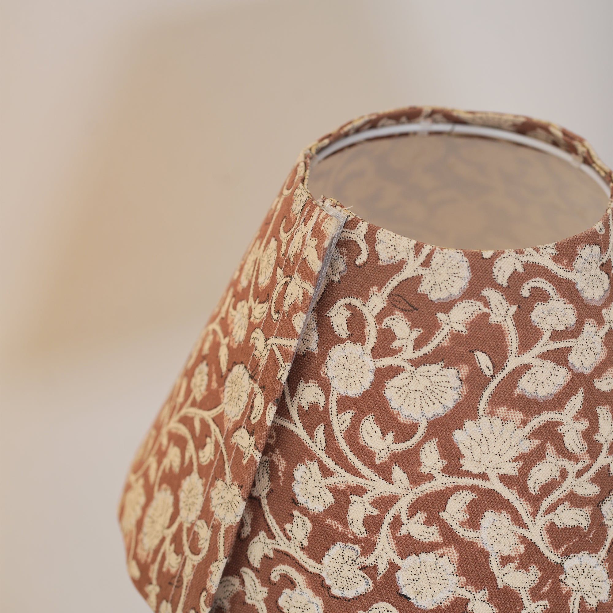 Block Print Duck Canvas Lampshade for Farmhouse Decor  || Saraswati