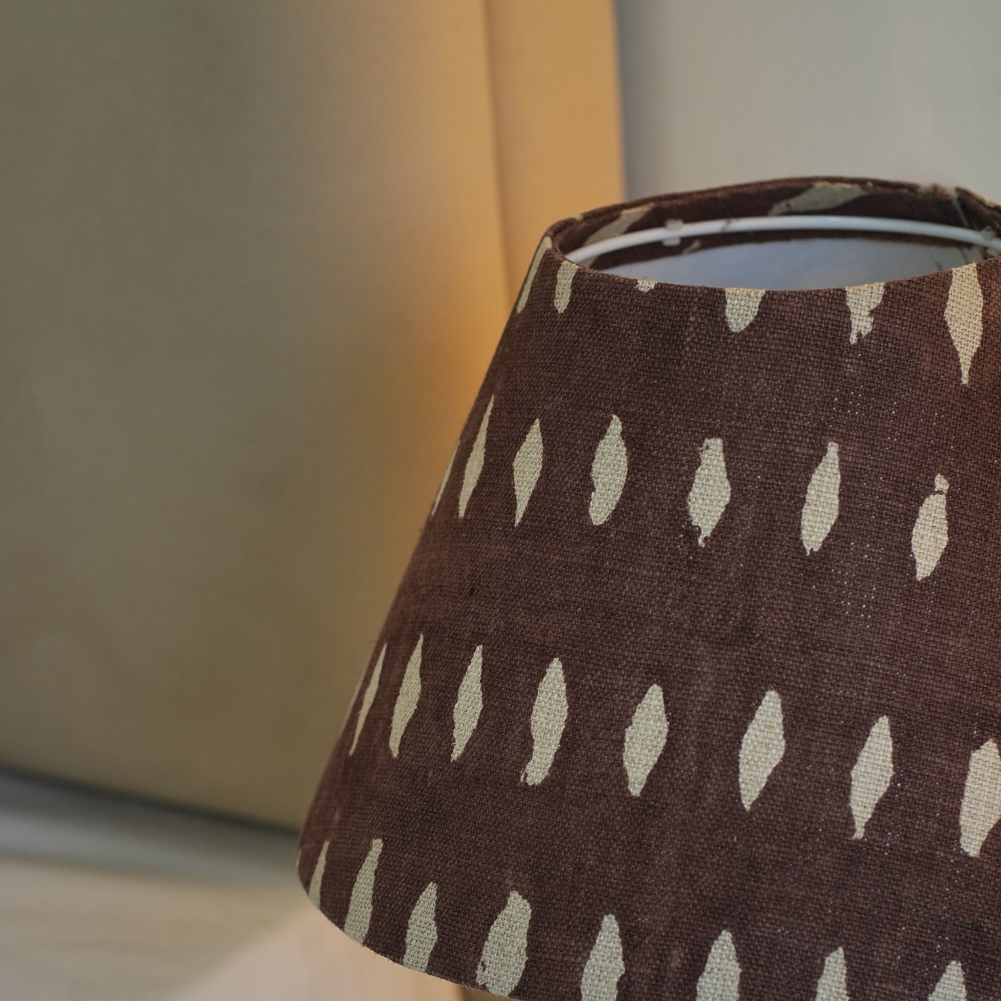 Jaipur Handicraft Linen chocolate Brown Lampshade - Omji