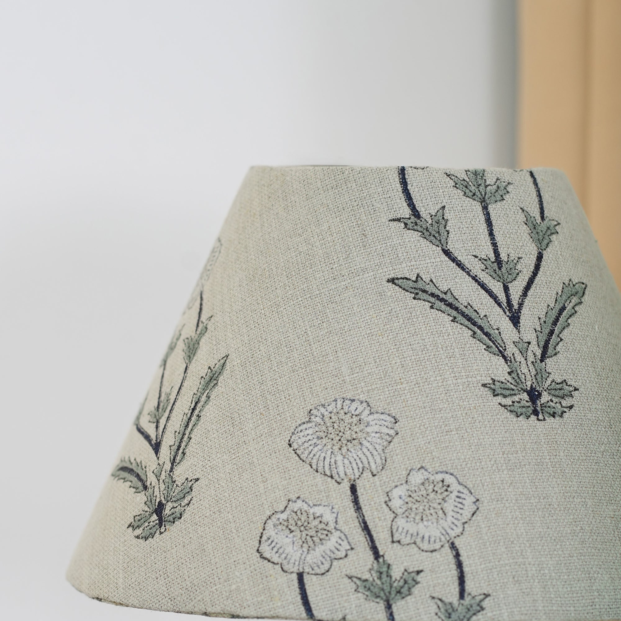 Amitabh Block Printed Thick Linen Coolie Table Lampshade