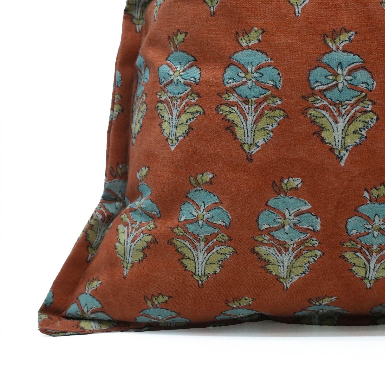 Handcrafted Oxford Linen Blend Boho Pillow Cover || Rust Mormukut