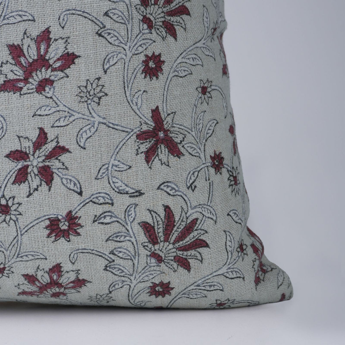 Indian Brown Floral Cushion Cover - Aradhana