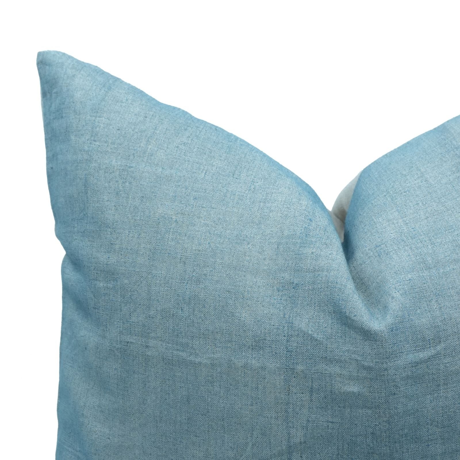 Solid Blue Thick Linen Throw Pillow Cover | Home Decor Accent