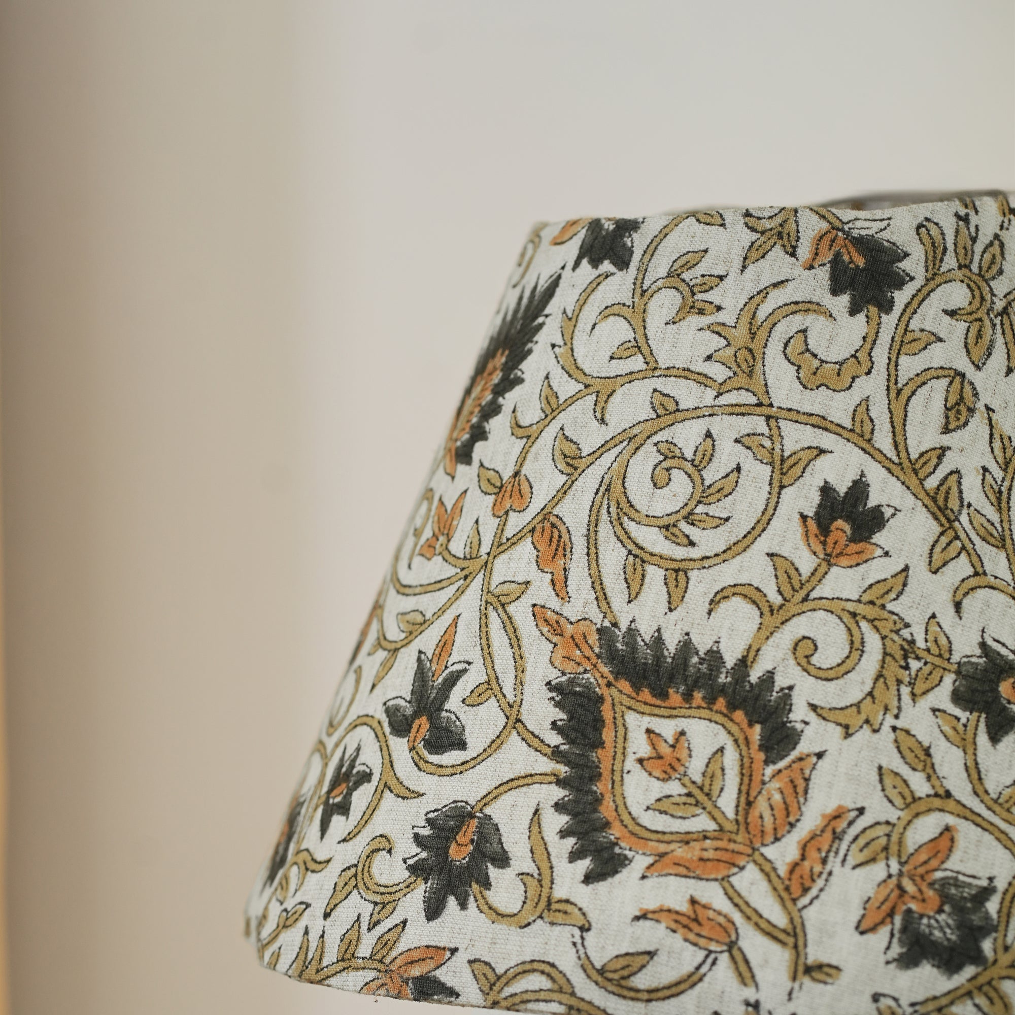Block Printed Cotton Linen Decorative Lampshade - Hawa Mahal