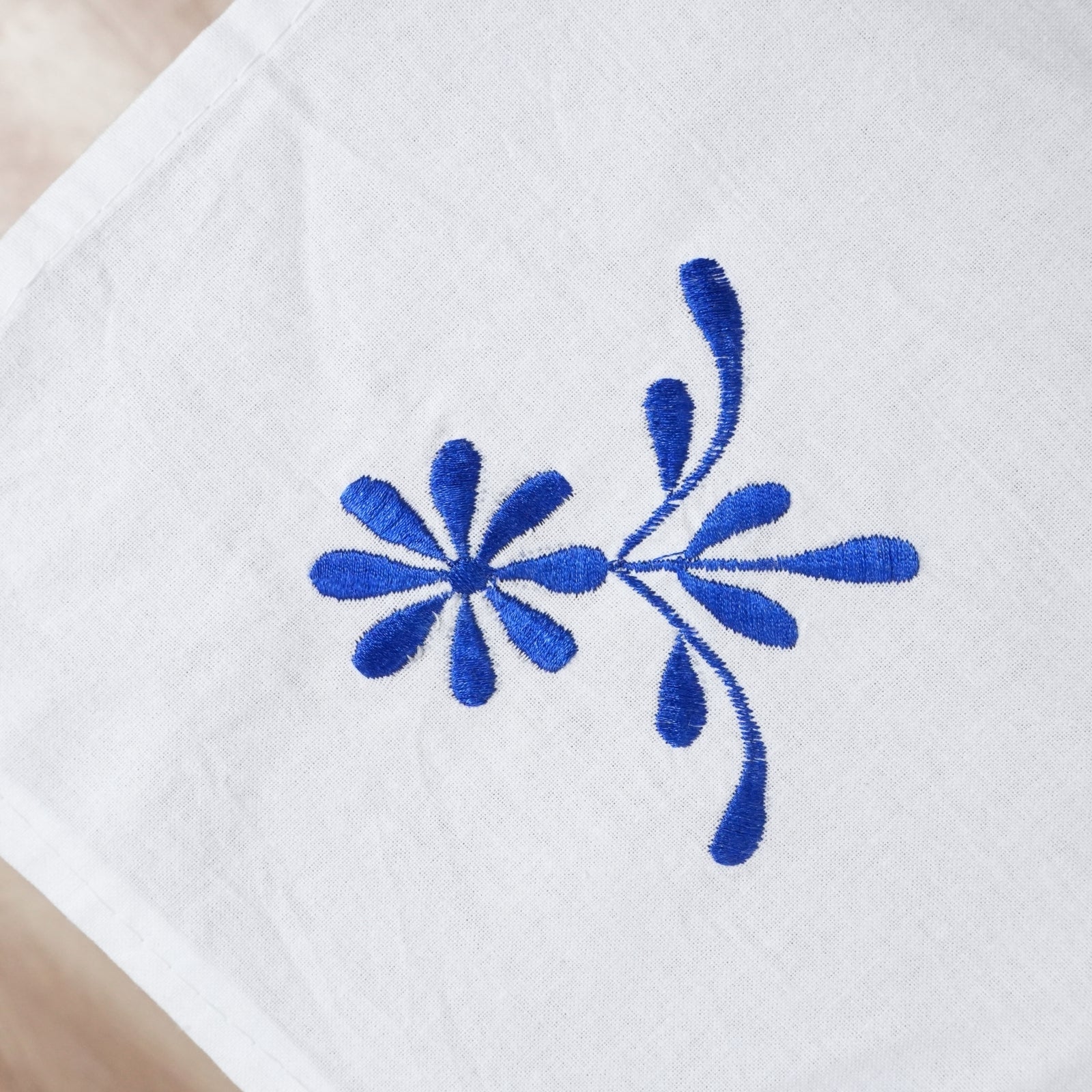 Purple Floral Boho Embroidered Cotton Table Cover | Dining Decor