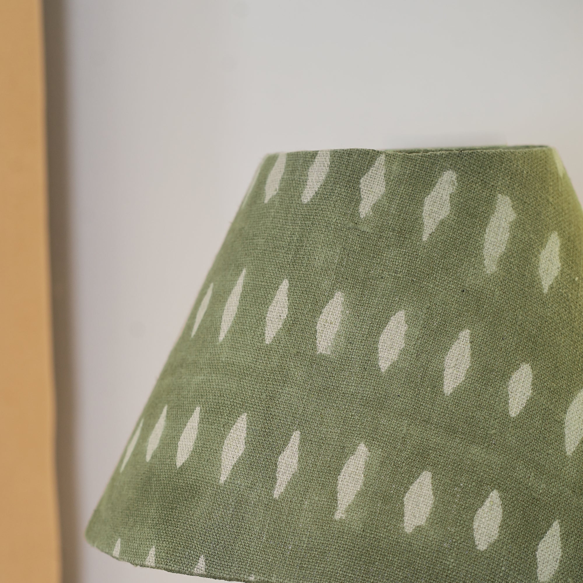 Block Printed Linen Boho Decor Lampshade - Omji Green