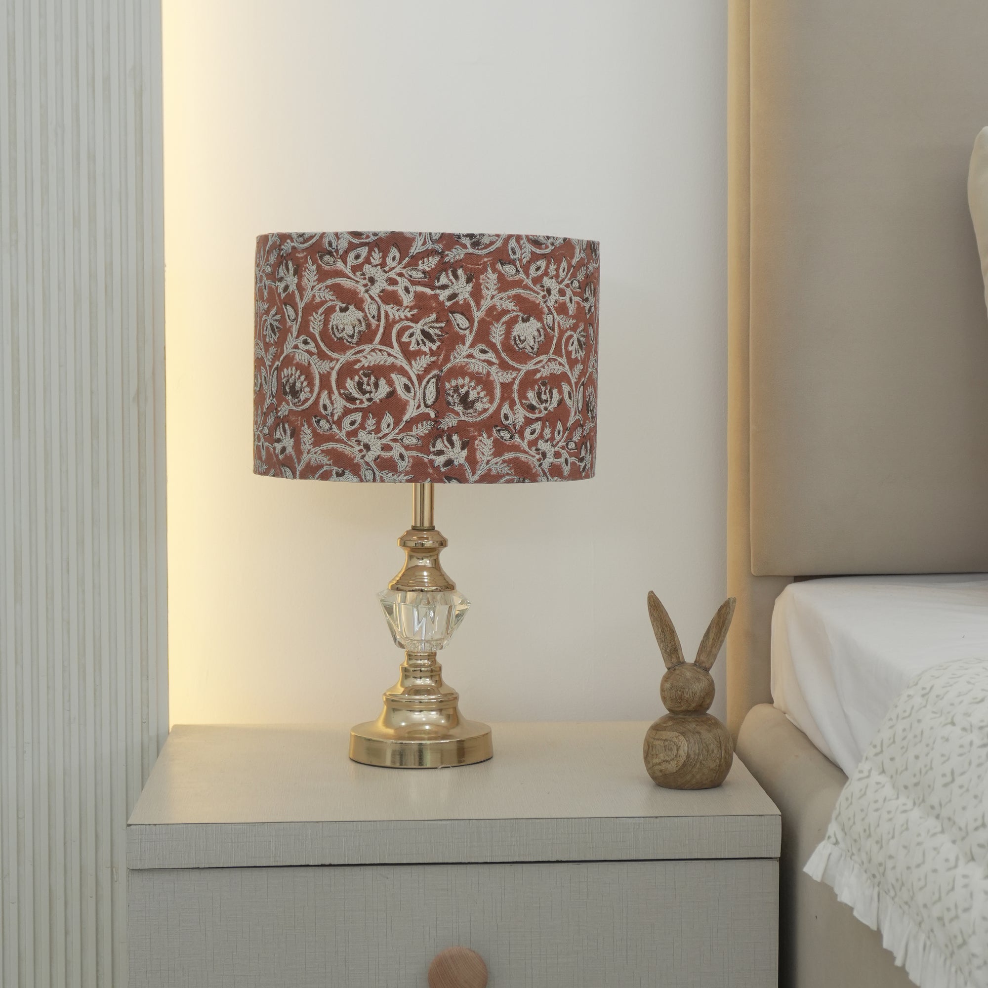 Jaipur Handicraft Rust Saraswati Print Duck Canvas Lampshade