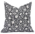 Fabdivine Handmade Block Print Pure Linen Throw Pillowcase 22x22 Inch Cushion Cover with Hidden Zipper Decorative for Sofa, Bed, Couch, Farmhouse (Chkkri-Light Black)