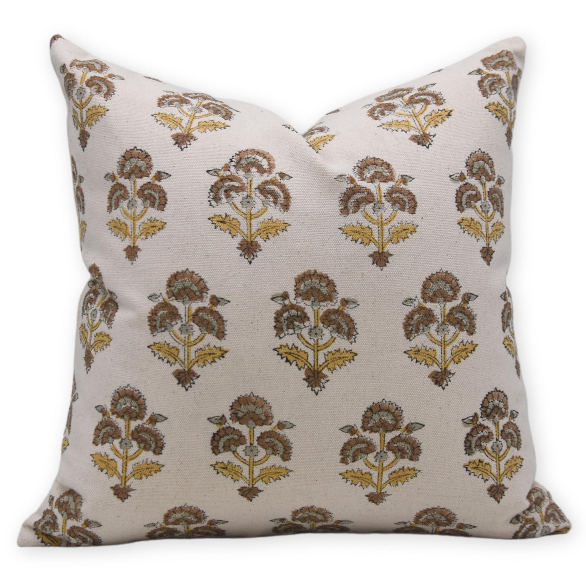 Fabdivine Traditional Artisian Block Print 14X14 Inch Duck Canvas Fabric Throw Pillowcase Cushion Cover with Hidden Zipper, Decoration for Sofa, Couch, Bed, Balcony, Office (Traffic Light-Grey)