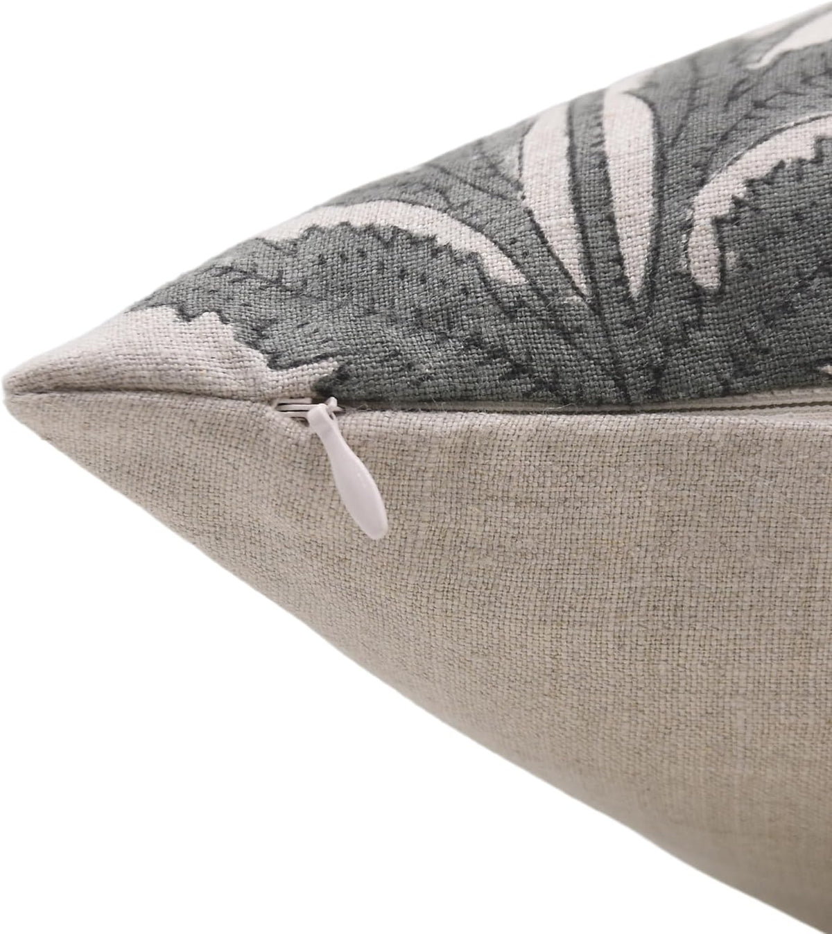 Olive Block Print Badshah Natural Pure Linen Cushion Cover 