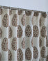 Block Printed Botanical Leaf Boho Curtain Panel - Kamal Dutta