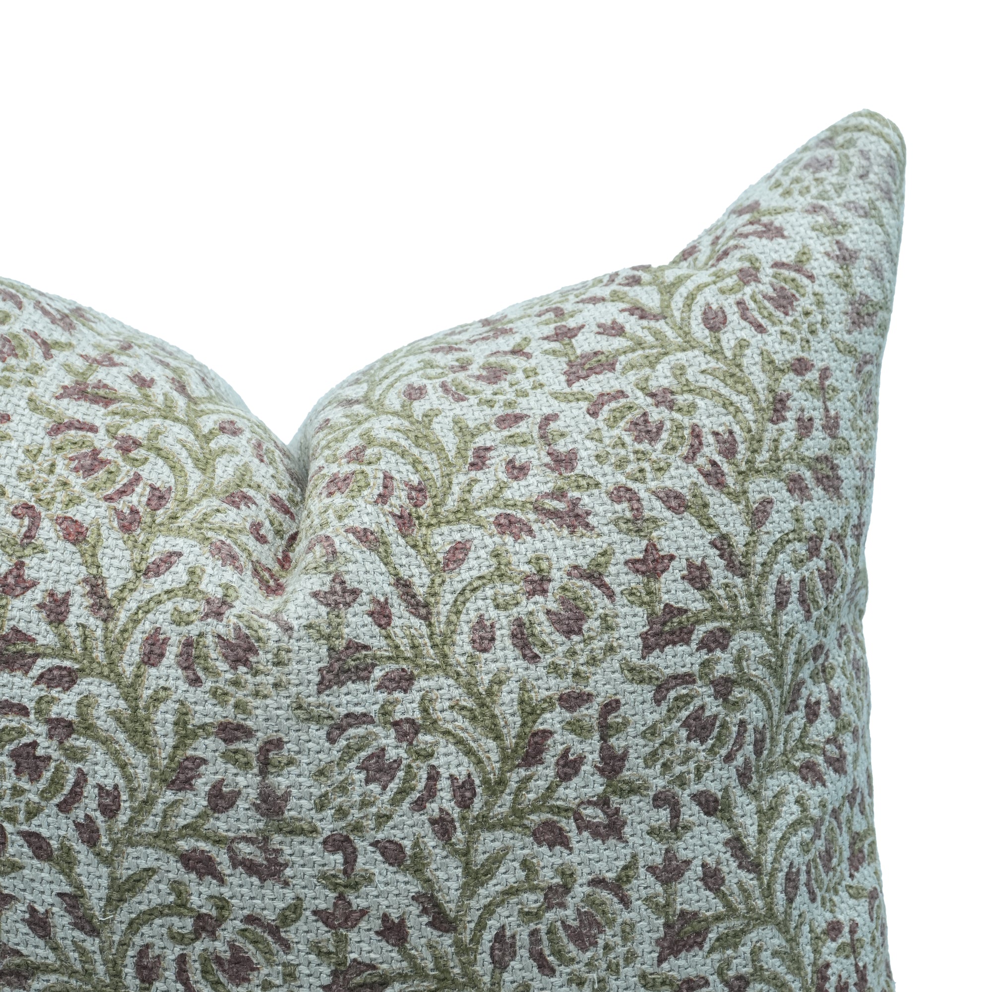 Suhana Bell Red Hand Block Print Jute Linen Cushion Case
