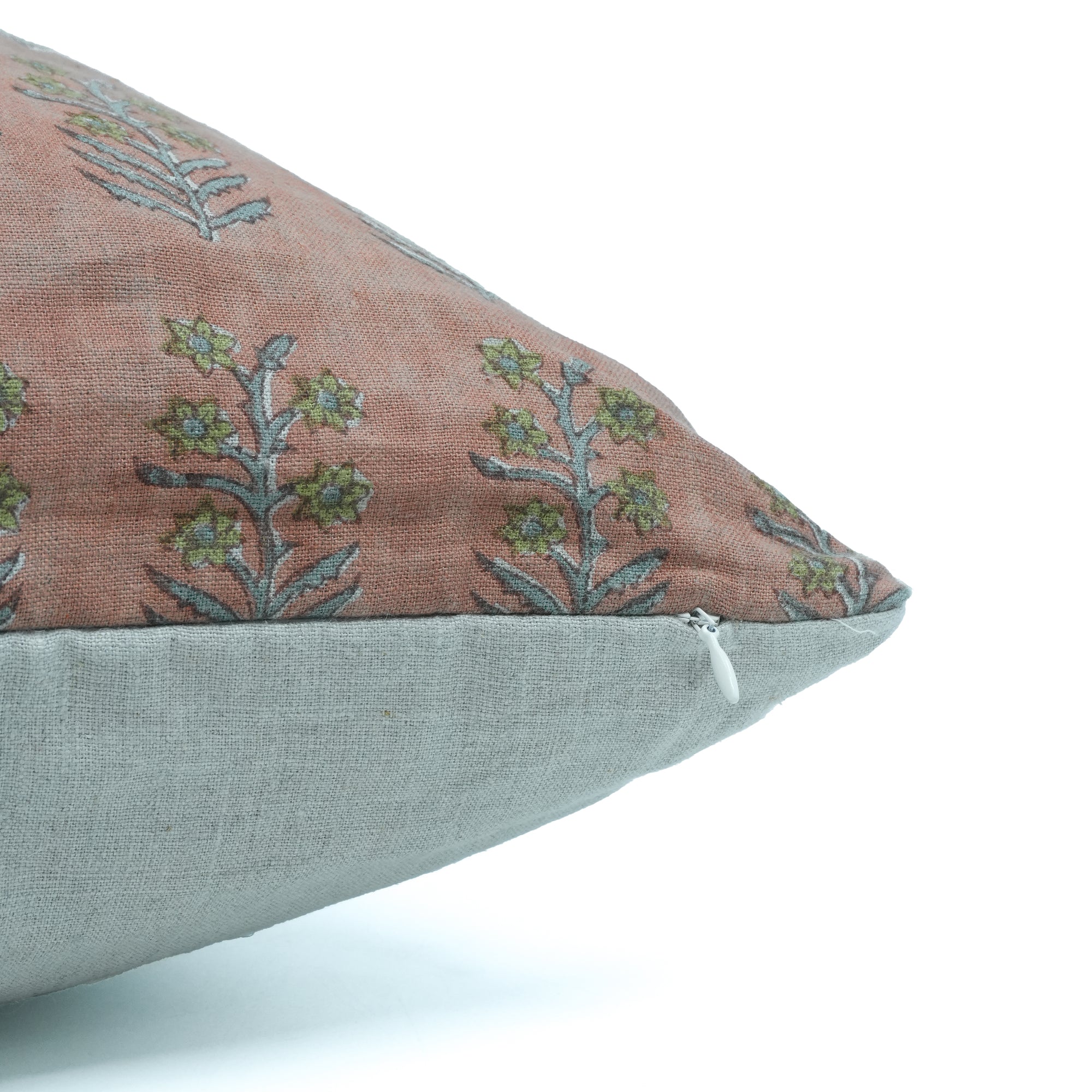 Inderdhanush Handmade Peach Pure Linen Cushion Cover 