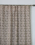 Wooden Block Print Gray Floral Window Drapery Curtains - Keri Jaal