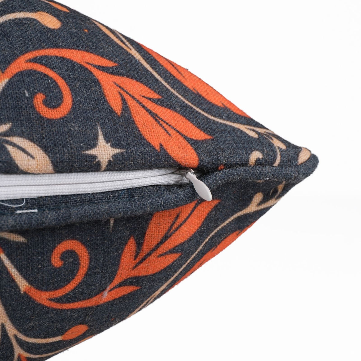 Skeleton Halloween Charcoal Viscose Linen Piping Cushion Cover 