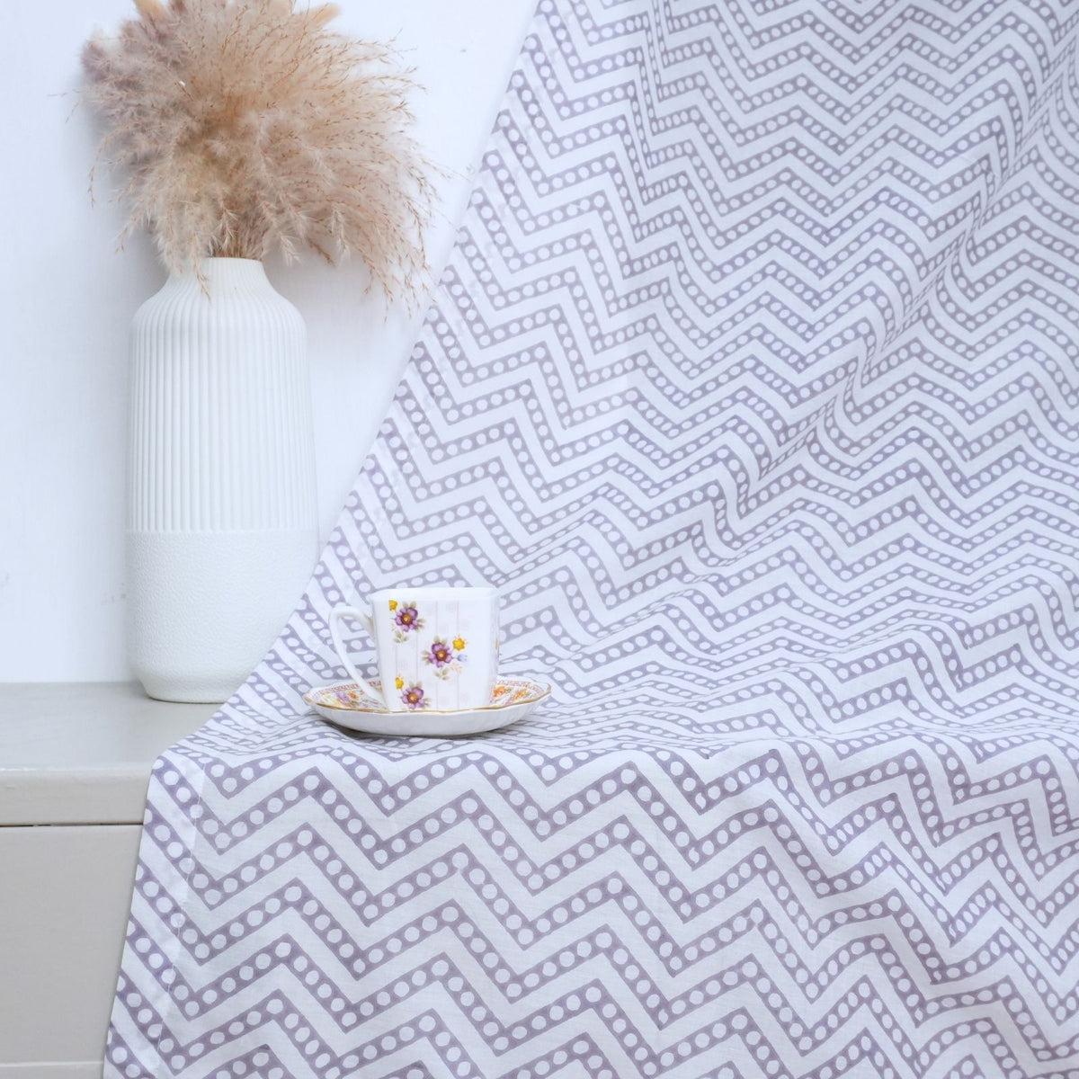 Hand Block Printed Window Cotton Curtain - Tarang