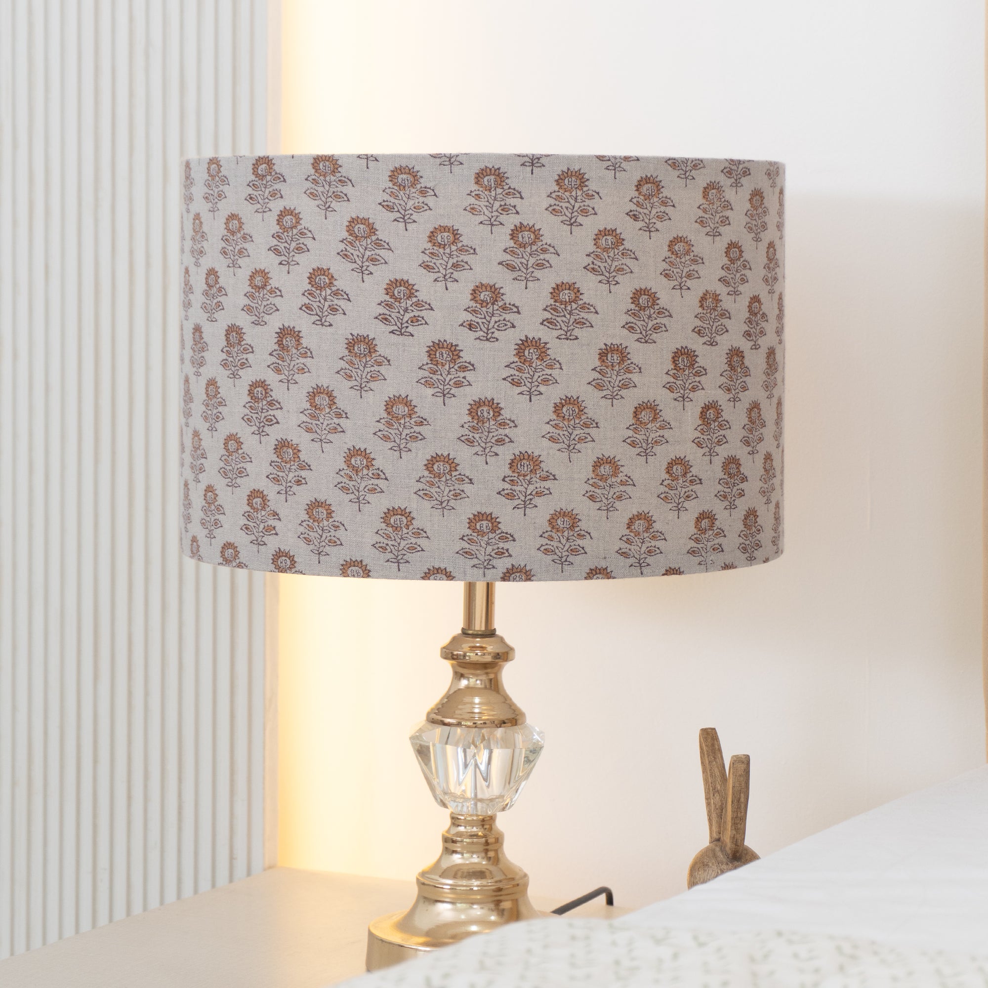 Jaipur Crafted Bagru Buti Pure Linen Floor Lampshade