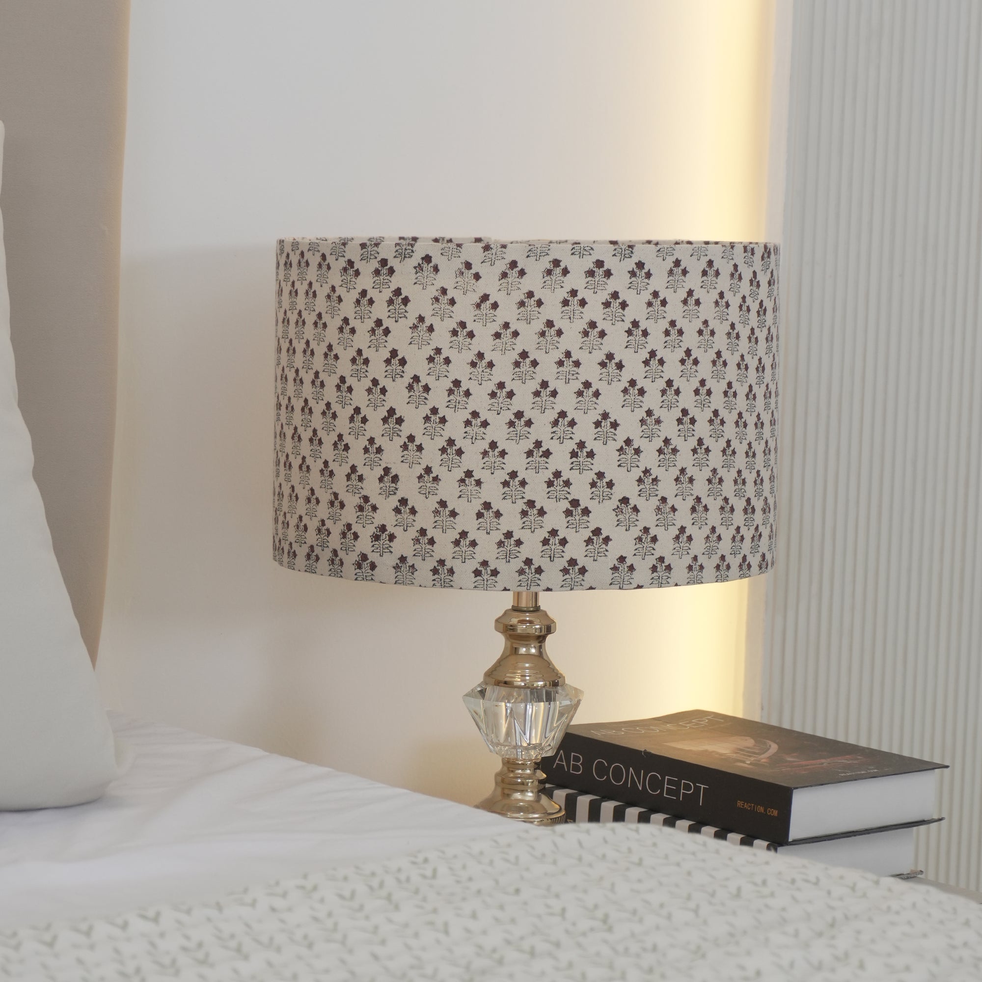 Block Print Duck Canvas Drum Table Lampshade - Keasriya