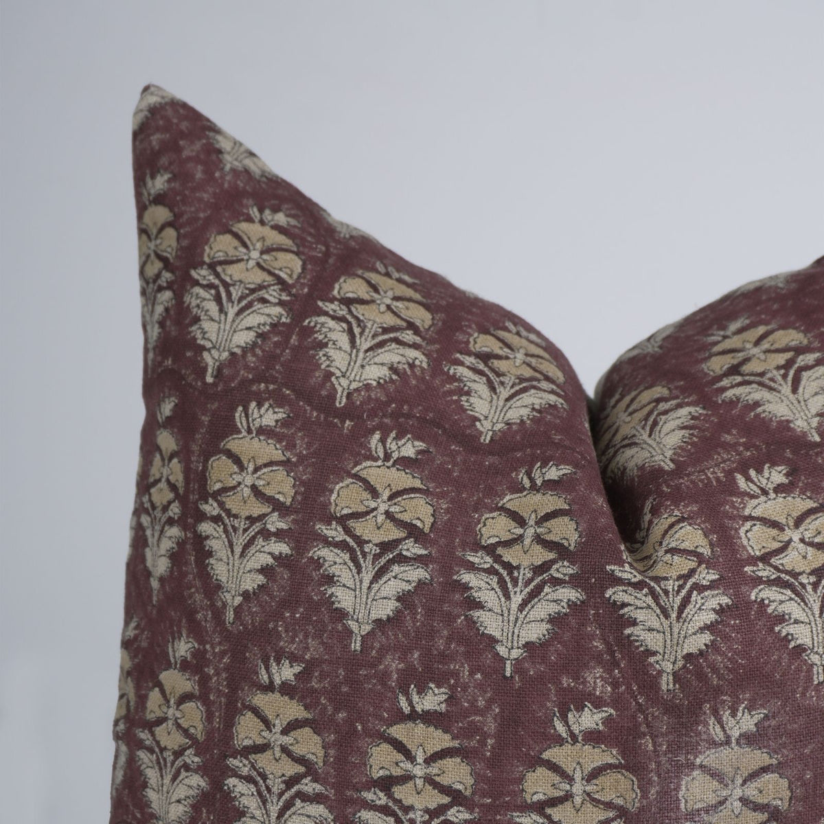 Block Print Chocolate Boho Pillow Cover - Mormukut