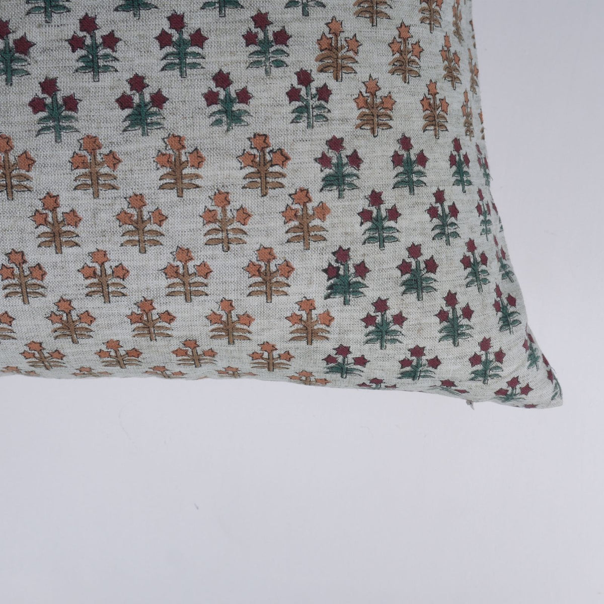 Handmade Viscose Linen Cushion Cover - Kesariya