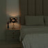 Hand Printed Drum Lampshade in Thick Cotton White - Black Mushak 