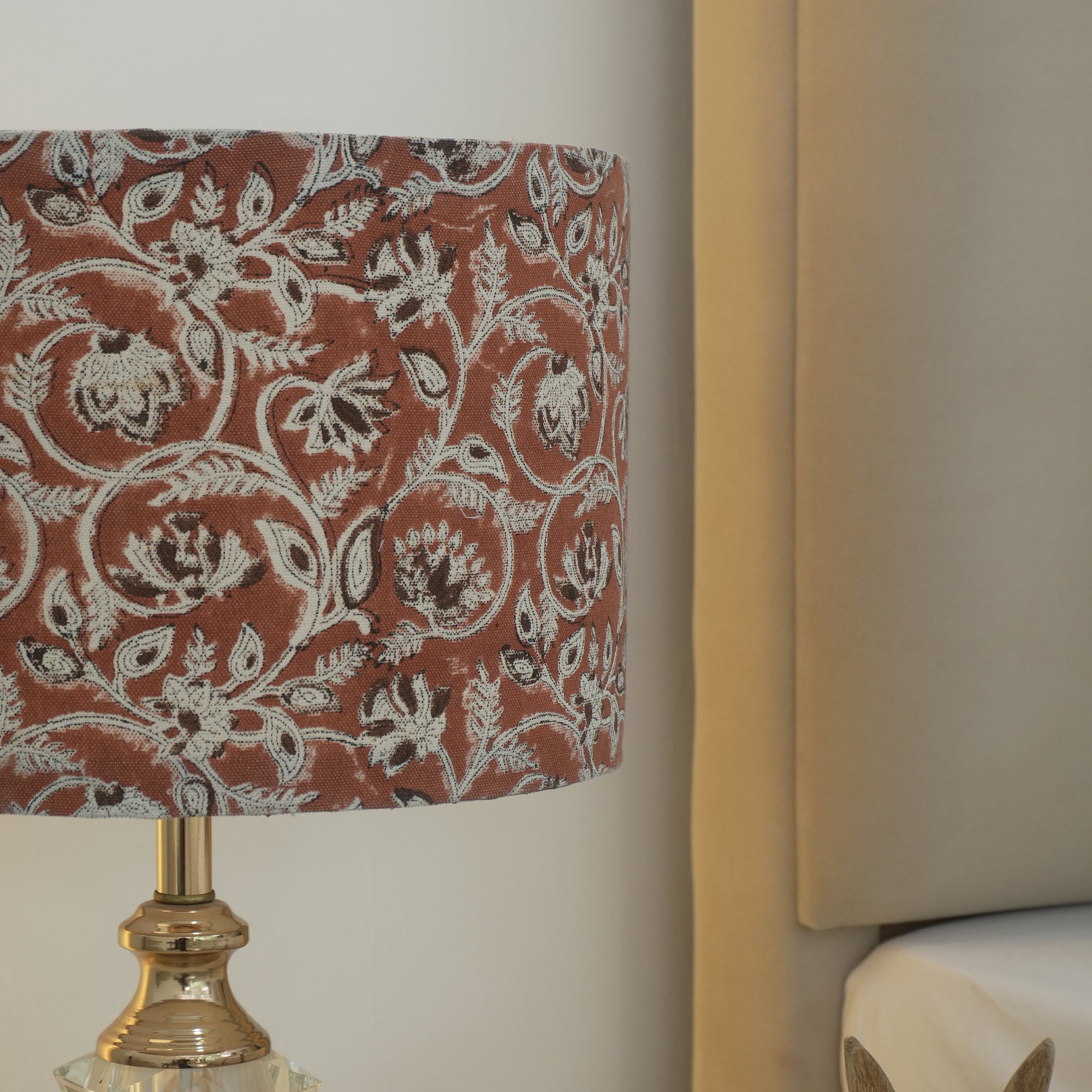 Jaipur Handicraft Rust Saraswati Print Duck Canvas Lampshade
