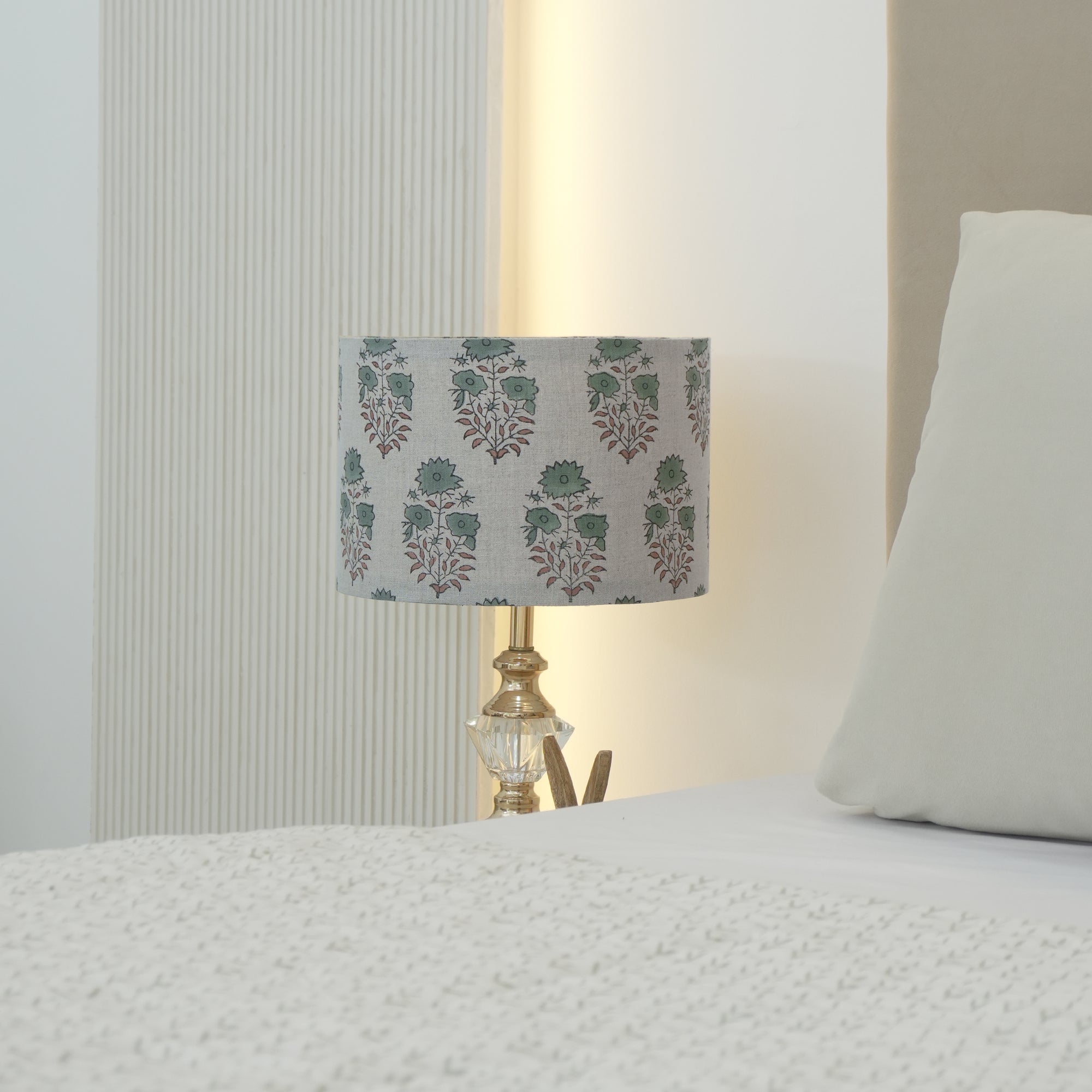 Mayra Indian Block Print Floral Pure Linen Boho Lampshade
