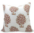 Fabdivine Thick Cotton White Fabric Handloom Rust Block Floral Print 16x16 Inch Throw Pillowcase Cushion Cover Decorative for Bedroom, Living Room, Sofa & Couch-Anar