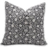 Fabdivine Handmade Block Print Thick Linen 18x18 Inch Throw Pillowcase Cushion Cover with Hidden Zipper for Sofa, Bed, Couch, Farmhouse, Home Décor (Chakri-Light Black)