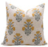 Fabdivine Handcraft Block Print 16X16 Throw Thick Linen Invisiable Zipper Pillowcase Cushion Cover Fall Decoration, for Sofa, Couch, Home Décor, Balcony, Farmhouse, Swedesh, Mustard