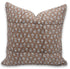 Fabdivine Pillow Covers Artistic Handmade Block Print Thick Linen Fabric 14x14 Inches Floral Throw Pillowcase Cushion Cover Decorative for Sofa, Couch, Living Room, Bedroom (Tulsi Buti-Brown)
