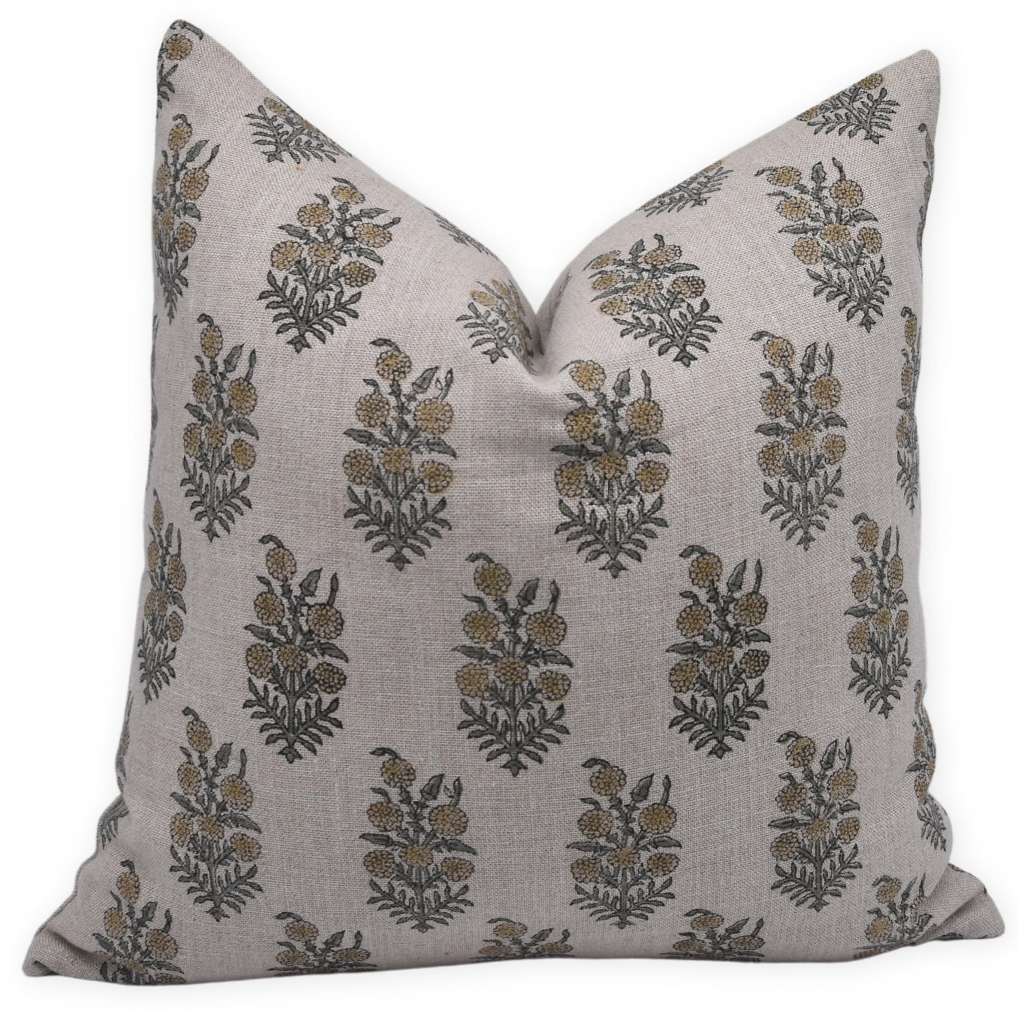 Fabdivine Handloom Block Print Thick Linen 14X20 Lumbar Throw Pillow Case Cushion Cover for Sofa, Couch and Bed, Spring Fall Decoration, Farmhouse, Living Room, Boho Home Décor, Hajara, Green