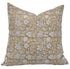 Fabdivine Handmade Block Print Thick Linen 22X22 Throw Vintage Pillowcase Cushion Cover with Zipper for Sofa, Couch and Bed, Spring, Fall Decoration, Boho Home Décor, Manikarnika, Light Mustard
