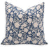 Fabdivine Handmade Block Print Duck Canvas 14X14 Inches Throw Pillowcase Cushion Cover with Hidden Zipper Décor For Sofa, Bed and Couch,Living Room (Rameshwaram-Blue)