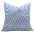 Fabdivine Block Print Thick Cotton White Throw 18X18 Inches Cushion Cover, Handmade Pillowcase for Sofa, Couch, and Bed, Boho Home Decor, Farmhouse Style, Fall Decoration, Tulsi Buti, Blue