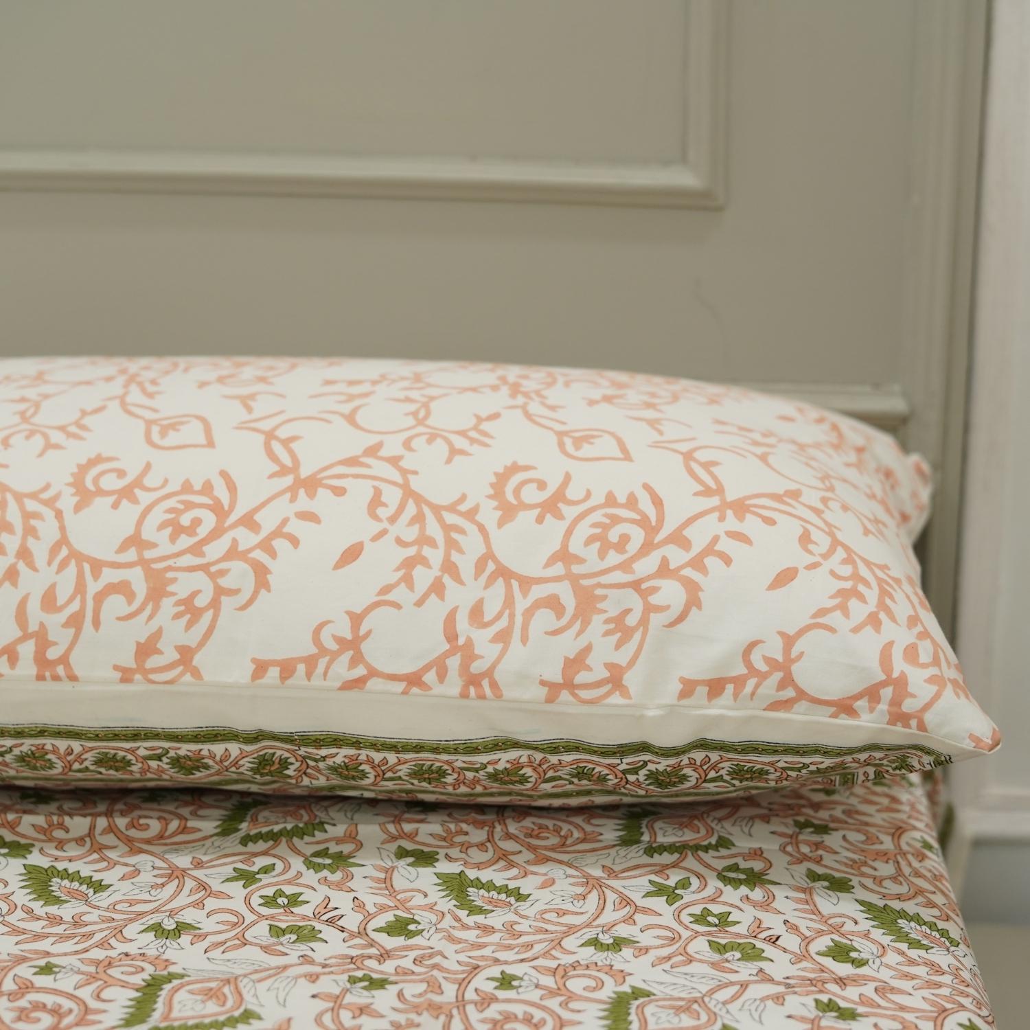 Floral bedding India, Printed cotton flat sheet, Boho chic bedding cotton, Nature printed bed linens, Soft cotton shams, Farmhouse floral bedding.